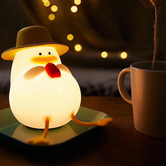 Cute Dodo Duck Colour Changing 3D Touch Silicon Lamp - USB Chargeable
