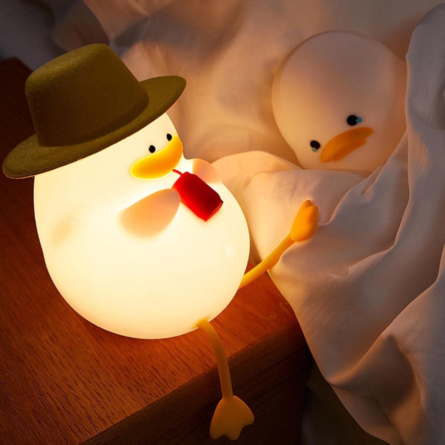 Cute Dodo Duck Colour Changing 3D Touch Silicon Lamp - USB Chargeable